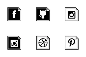 Social Media Square Filled Icon Pack