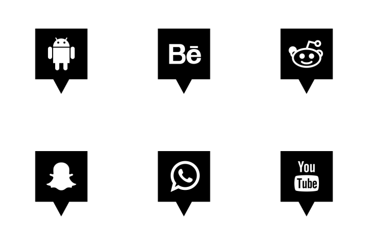 Download Social Media Square Black Icon pack - Available in SVG, PNG