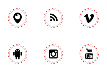 Social Media Stitches Icon Pack