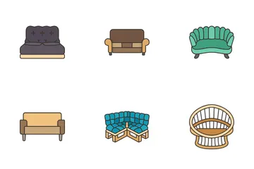 Sofás y sillones Paquete de Iconos