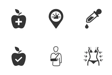 Médical et soins de santé - Série noire (ensemble 3) Pack d'Icônes