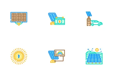 Solar Panels Energy Power Sun Icon Pack