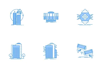 Soluciones urbanas inteligentes y tecnología portátil Paquete de Iconos