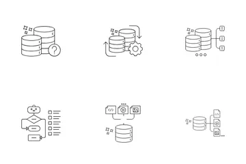 Solutions de gestion de données et de bases de données Pack d'Icônes