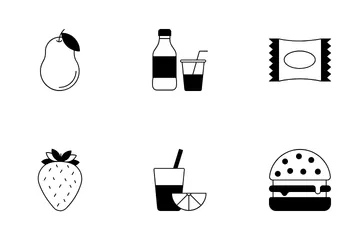 Essen und Trinken im Sommer Icon Pack