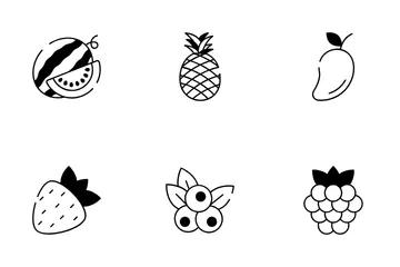 Sommerfrüchte und Getränke Symbolpack