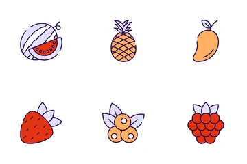 Sommerfrüchte und Getränke Symbolpack