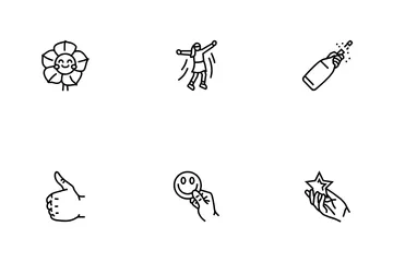 Sonrisa feliz de humor positivo Paquete de Iconos