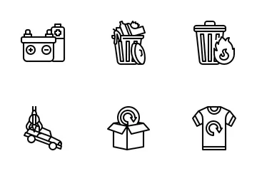 Sorting Waste Recycling Icon Pack