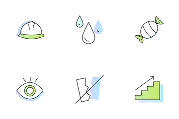 Sostenibilidad ambiental y del lugar de trabajo Paquete de Iconos