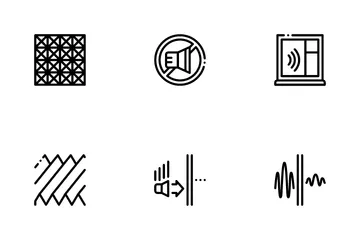 Soundproofing Building Material Icon Pack
