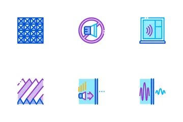 Soundproofing Building Material Icon Pack