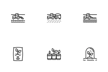Sowing Agricultural Icon Pack