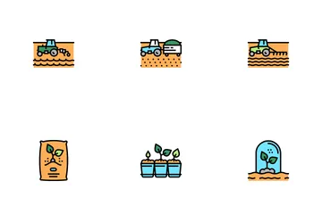 Sowing Agricultural Icon Pack