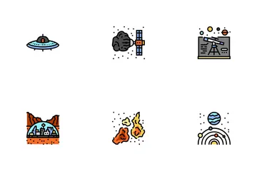 Space Exploration Planet Icon Pack