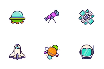 Space Filled Outline Icon Pack