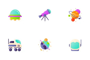 Space Flat Colors Icon Pack