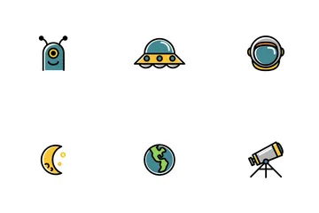 Space Lineal Color Icons Icon Pack
