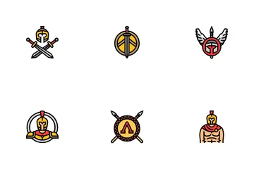 Spartan Warrior Helmet Roman Icon Pack