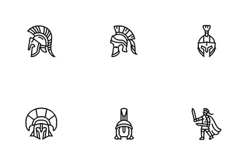 Spartan Warrior Helmet Roman Icon Pack