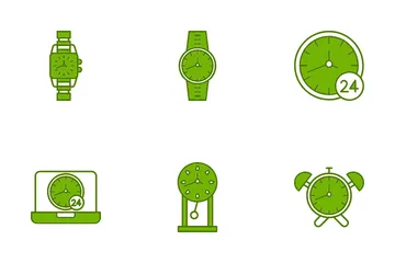 Speedometer And Time Icon Pack