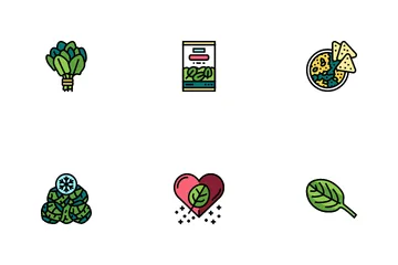 Spinach Healthy Eatery Ingredient Icon Pack