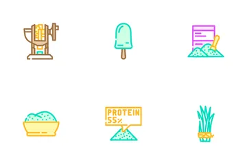 Spirulina Nutrition Ingredient Icon Pack