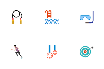 Sport And Games Flat Icon Pack