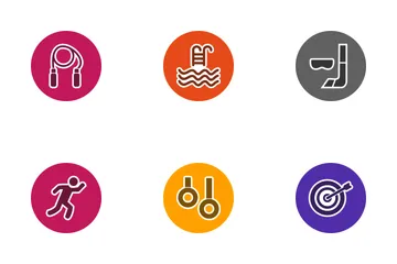 Sport And Games Glyph Circle Icon Pack