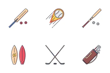 Sport Equipment Filled Outline Icon Pack