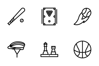 Sport Equipment Outline Icon Pack