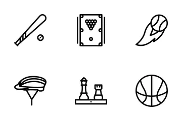 Sport Equipment Outline Icon Pack