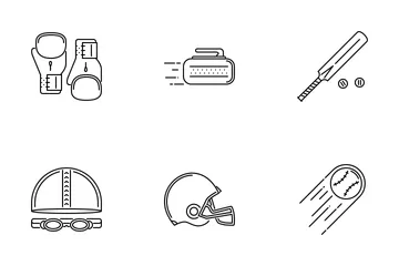 Sport Equipment Outline Icon Pack