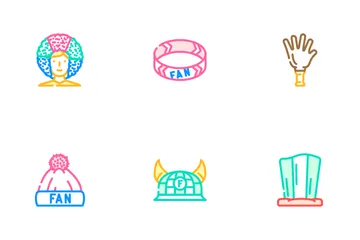Sport Fan Supporter Accessories Icon Pack