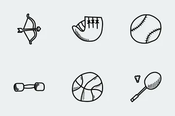 Sports And Games Doodles Icon Pack