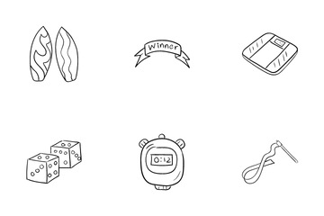 Sports, Cricket, Hockey And Skiing Icon Pack