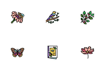 Spring Season Flower Nature Icon Pack