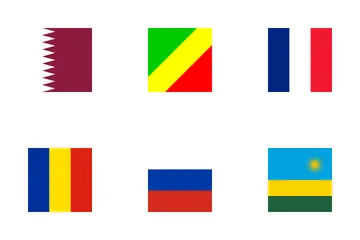正方形の国の国旗 アイコンパック