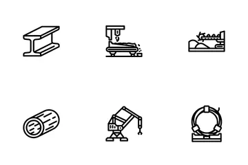 Stahlproduktion Industrie Metall Symbolpack
