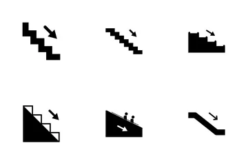 Stairs Down Icon Pack