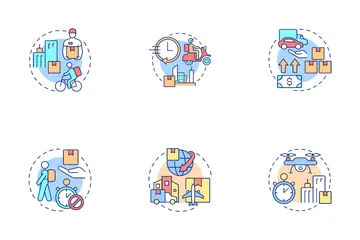 Starting Delivery Business Icon Pack