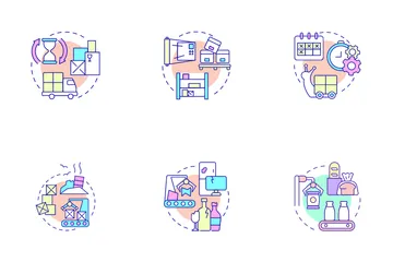 Starting Manufacturing Business Icon Pack