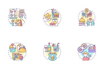 Starting Restaurant Business Icon Pack