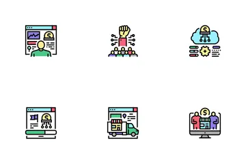 Startup Business Idea Launching Icon Pack