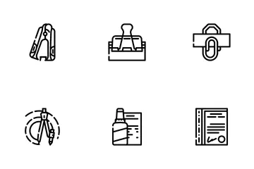Stationery Equipment Icon Pack