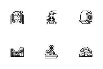 Steel Production Industry Metal Icon Pack