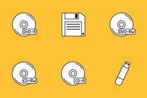 Yellow dvd icon - Free yellow dvd icons