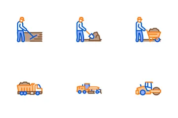 Straßenreparatur und -bau Symbolpack