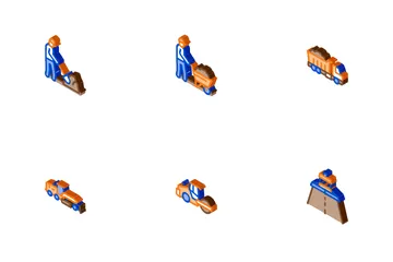 Straßenreparatur und -bau Symbolpack