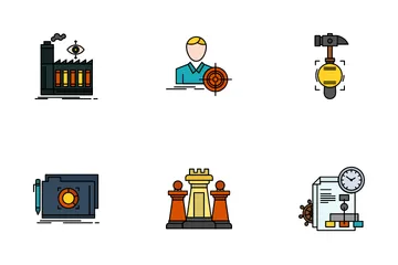 Strategic Management And Strategic Market Research Icon Pack